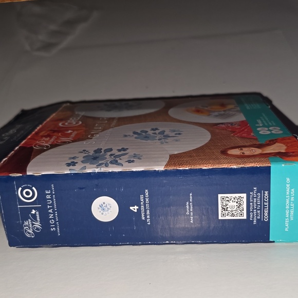 The Pioneer Woman by Corelle 4-Piece Appetizer Plate Set Evie Blue NWT - Picture 8 of 11